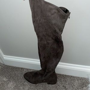 Gray over the knee boots
